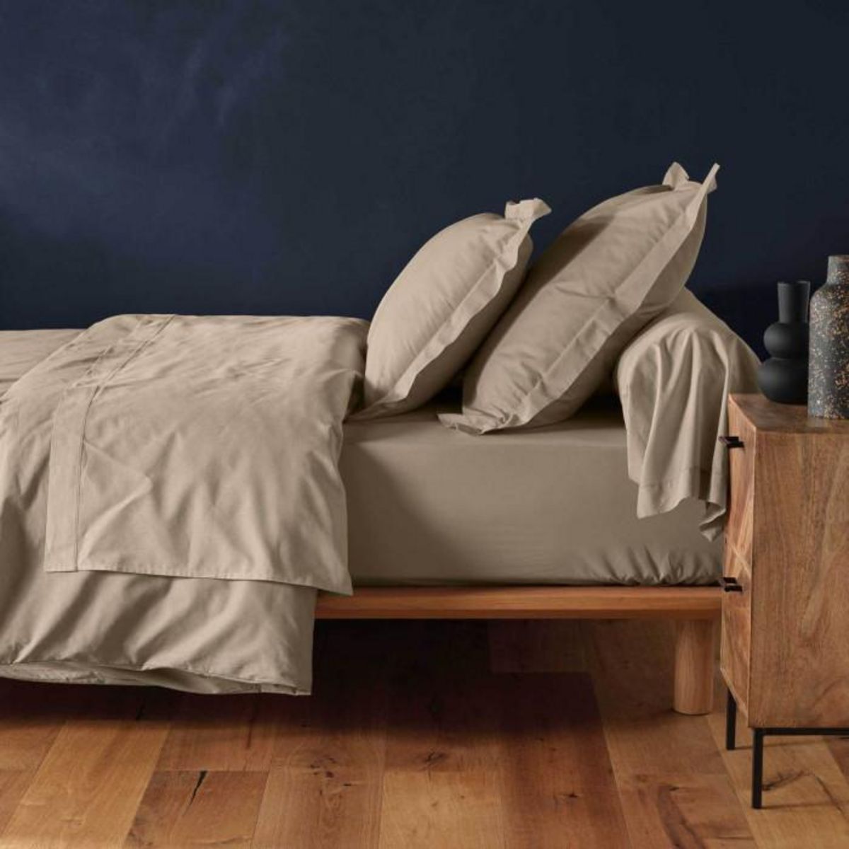 Paris Prix Drap Housse  Lina  140x190cm Sable