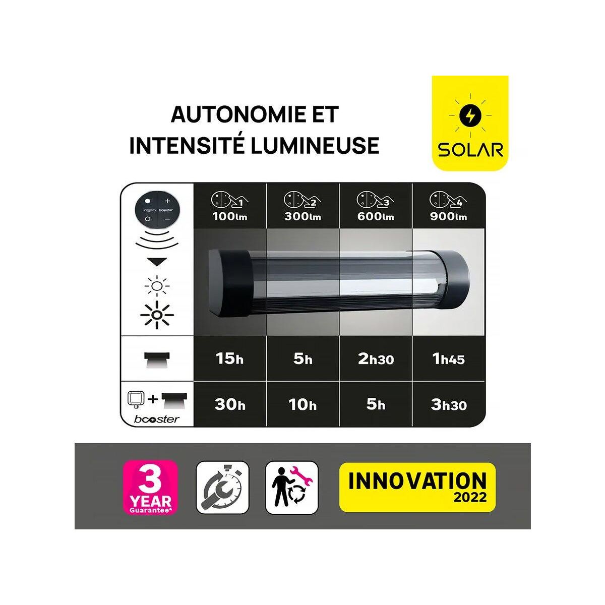 INSPIRE Applique solaire et rechargeable Booster   Loma    150 à 900 Lumen - Noir