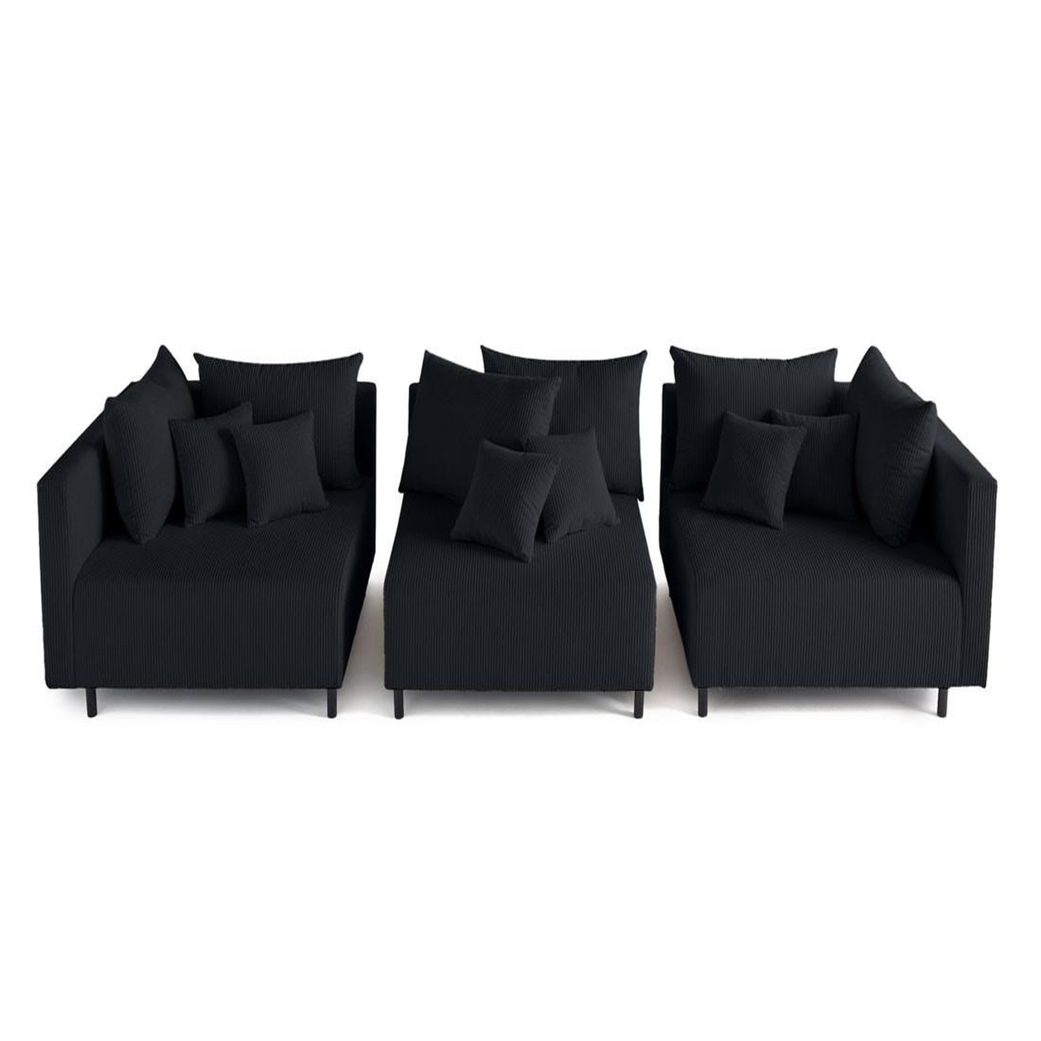 Voir la diapositive 6 : LISA DESIGN Edinburg - canapé modulable 3 places - velours côtelé