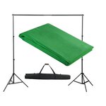 VIDAXL Systeme de support de toile de fond 300 x 300 cm Vert