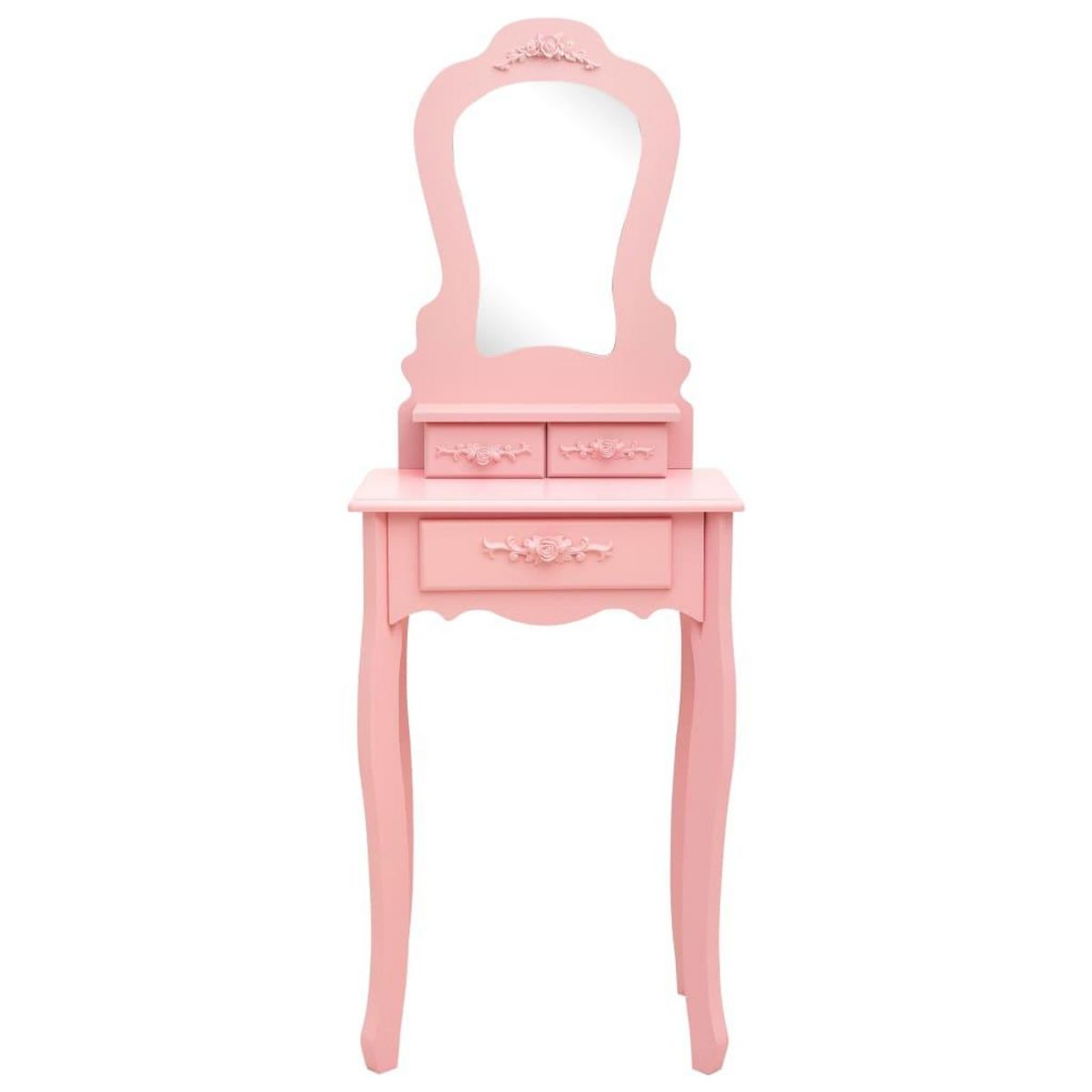 VIDAXL Ensemble de coiffeuse avec tabouret Rose 50x59x136 cm Paulownia