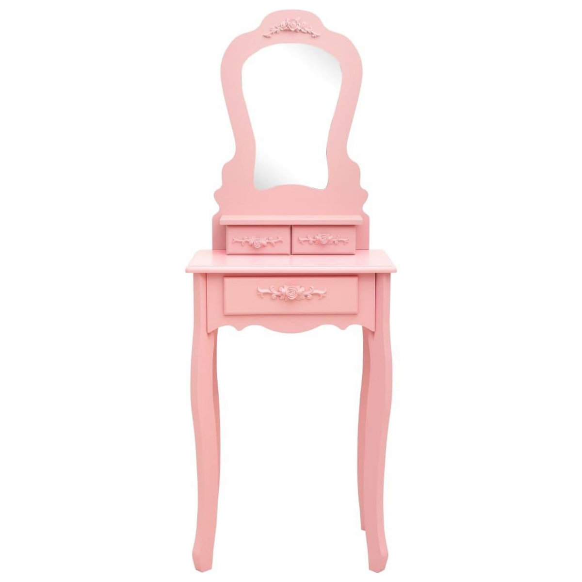 VIDAXL Ensemble de coiffeuse avec tabouret Rose 50x59x136 cm Paulownia