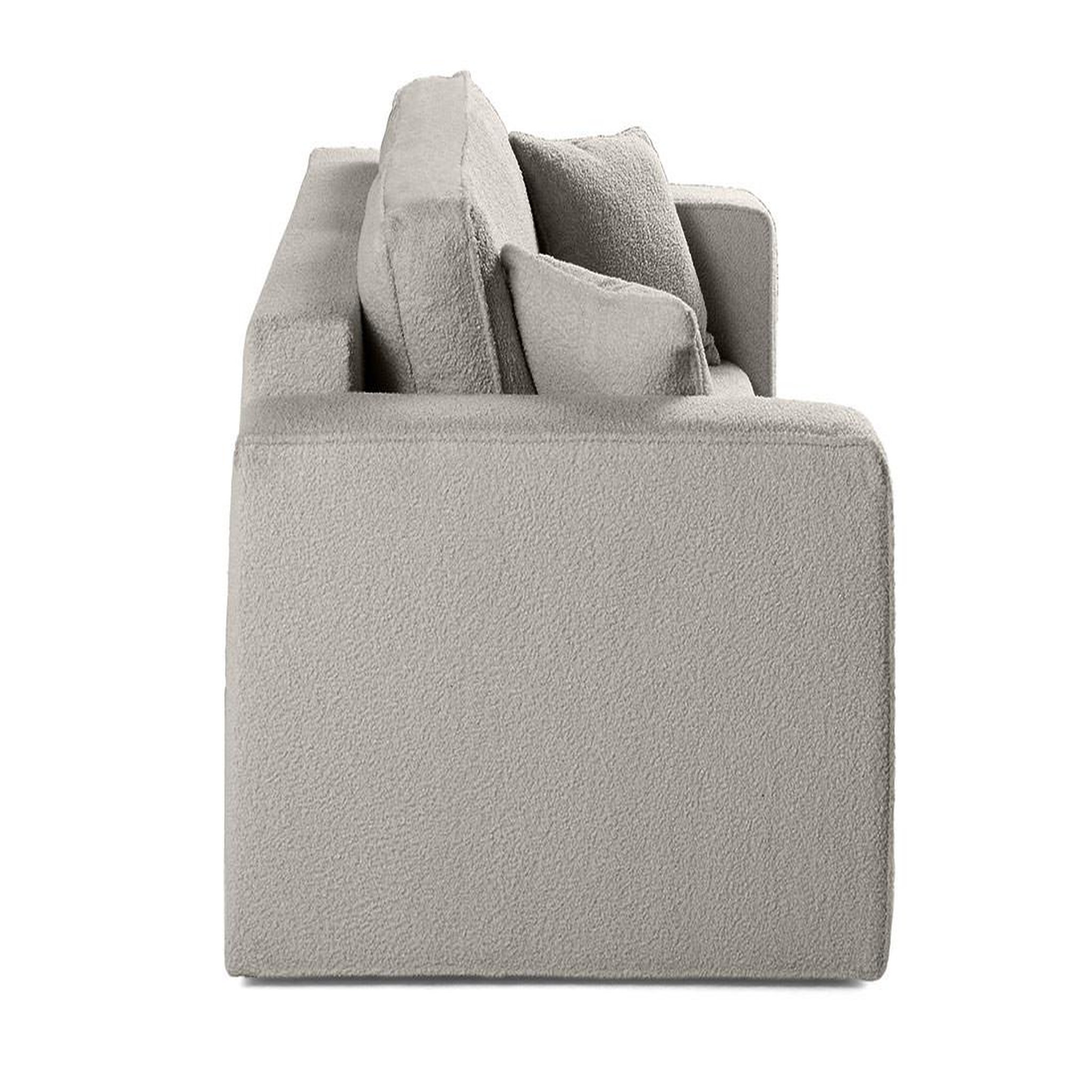 Voir la diapositive 4 : BEST MOBILIER Topaze - canapé droit 2 places - en tissu bouclette