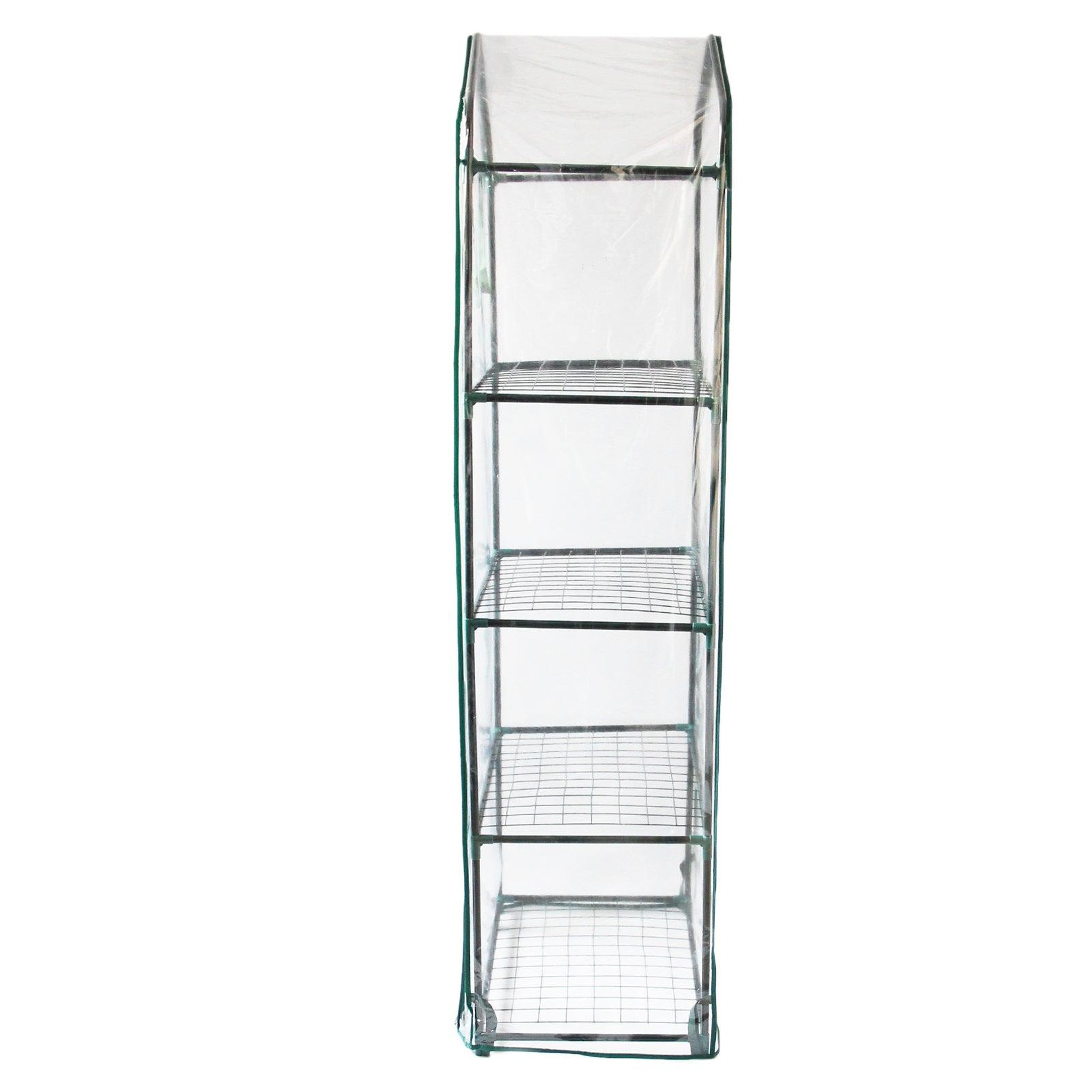 Voir la diapositive 3 : MONSTERSHOP Mini serre à 4 étagère avec couverture en pvc