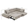 Voir la diapositive 9 : Canapé d'angle droit convertible 5 places tissu pieds bois clair MARIUS 