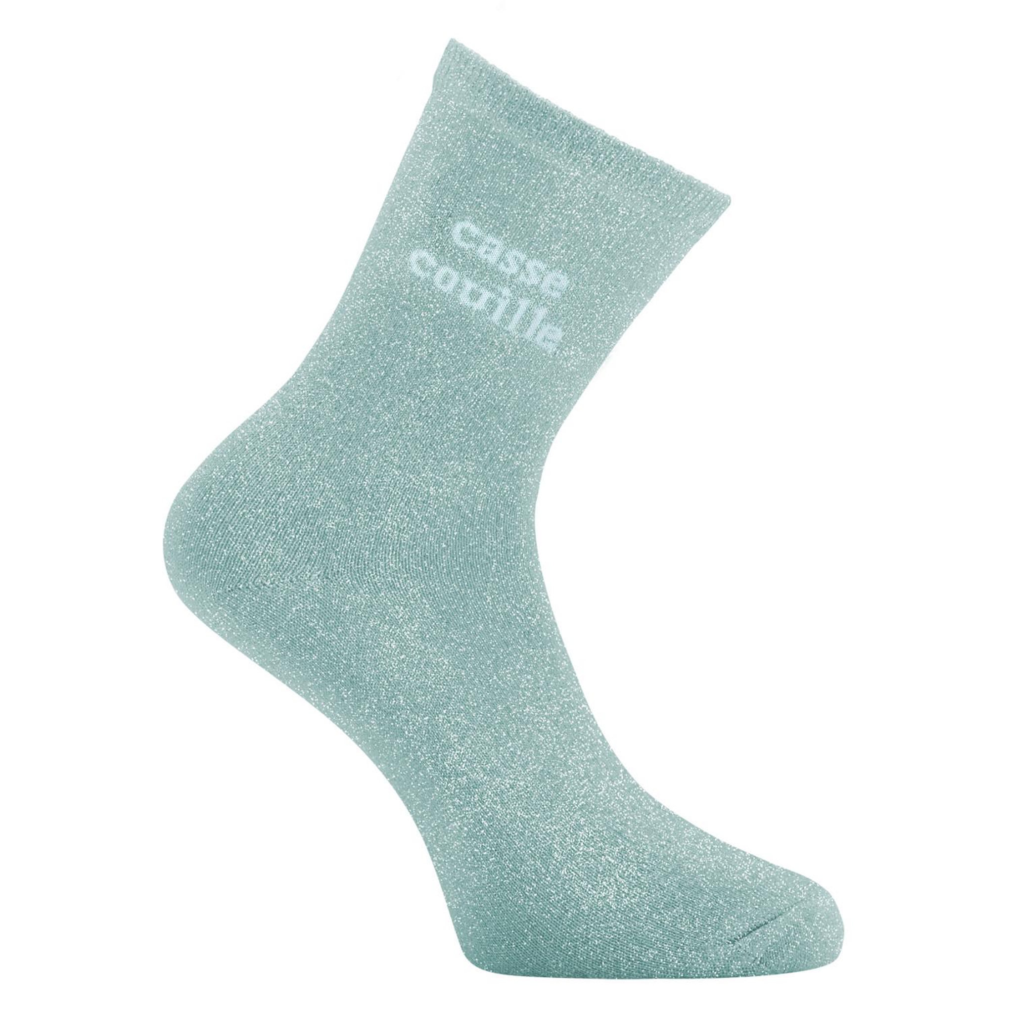 Voir la diapositive 6 : TWINDAY Lot de 6 paires de chaussettes  femme à paillettes osé peste
