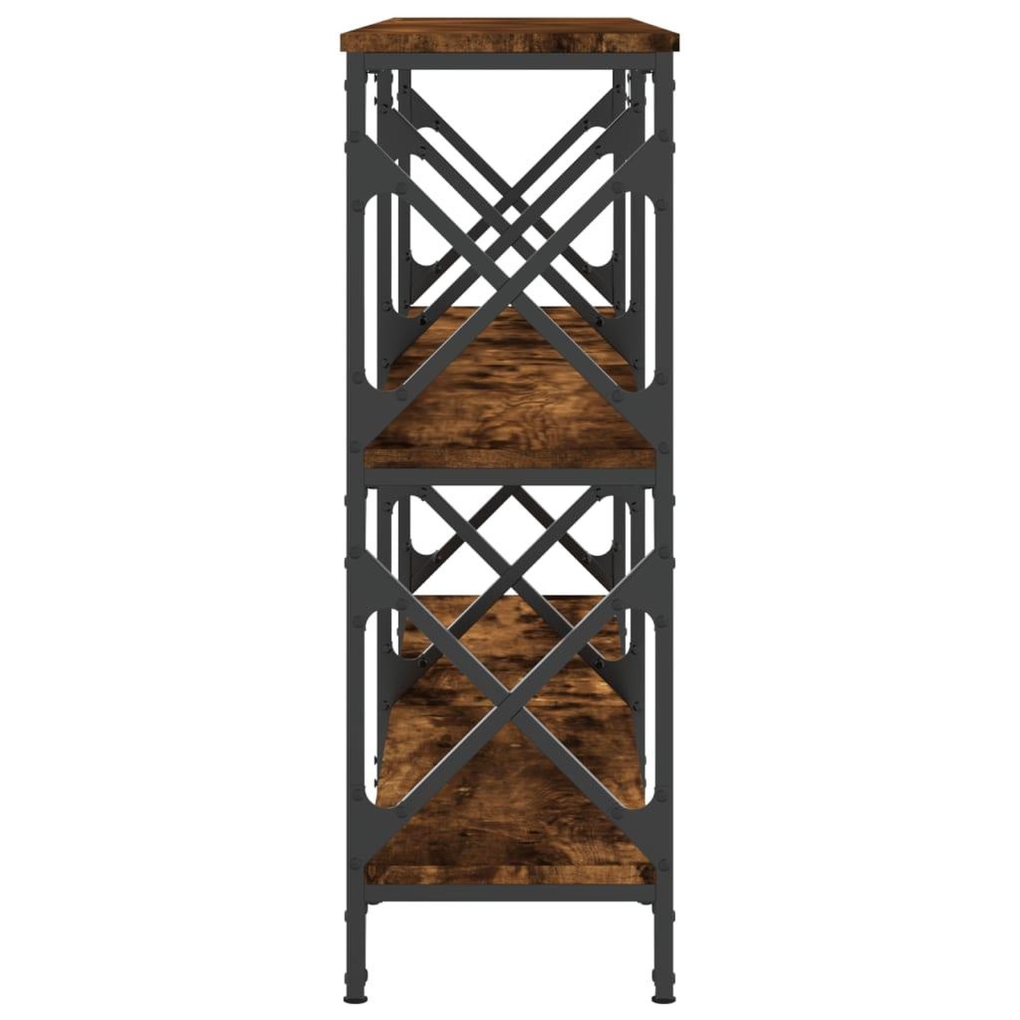 Voir la diapositive 5 : VIDAXL Table console chene fume 156x28x80,5 cm bois d'ingenierie