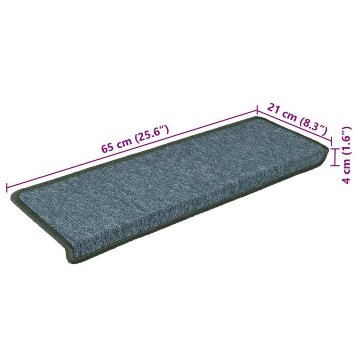 VIDAXL Tapis d'escalier 15 pcs 65x21x4 cm Vert