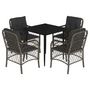Voir la diapositive 2 : VIDAXL Ensemble a manger de jardin 5 pcs coussins gris resine tressee