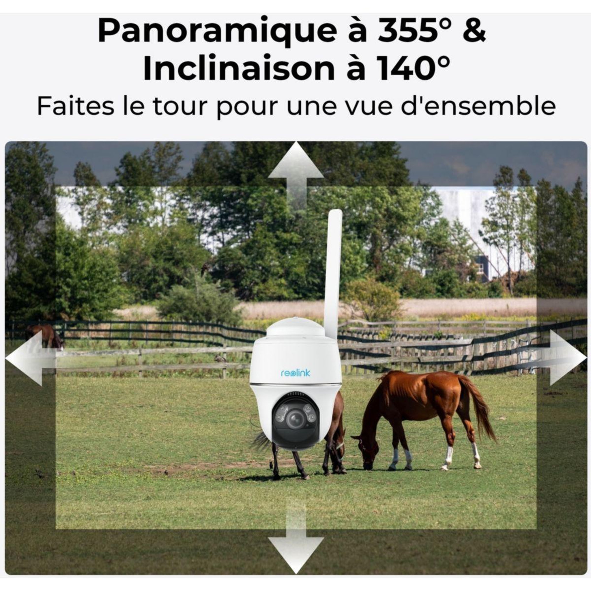 Voir la diapositive 3 : REOLINK Caméra de surveillance g430 blanche + panneau solaire