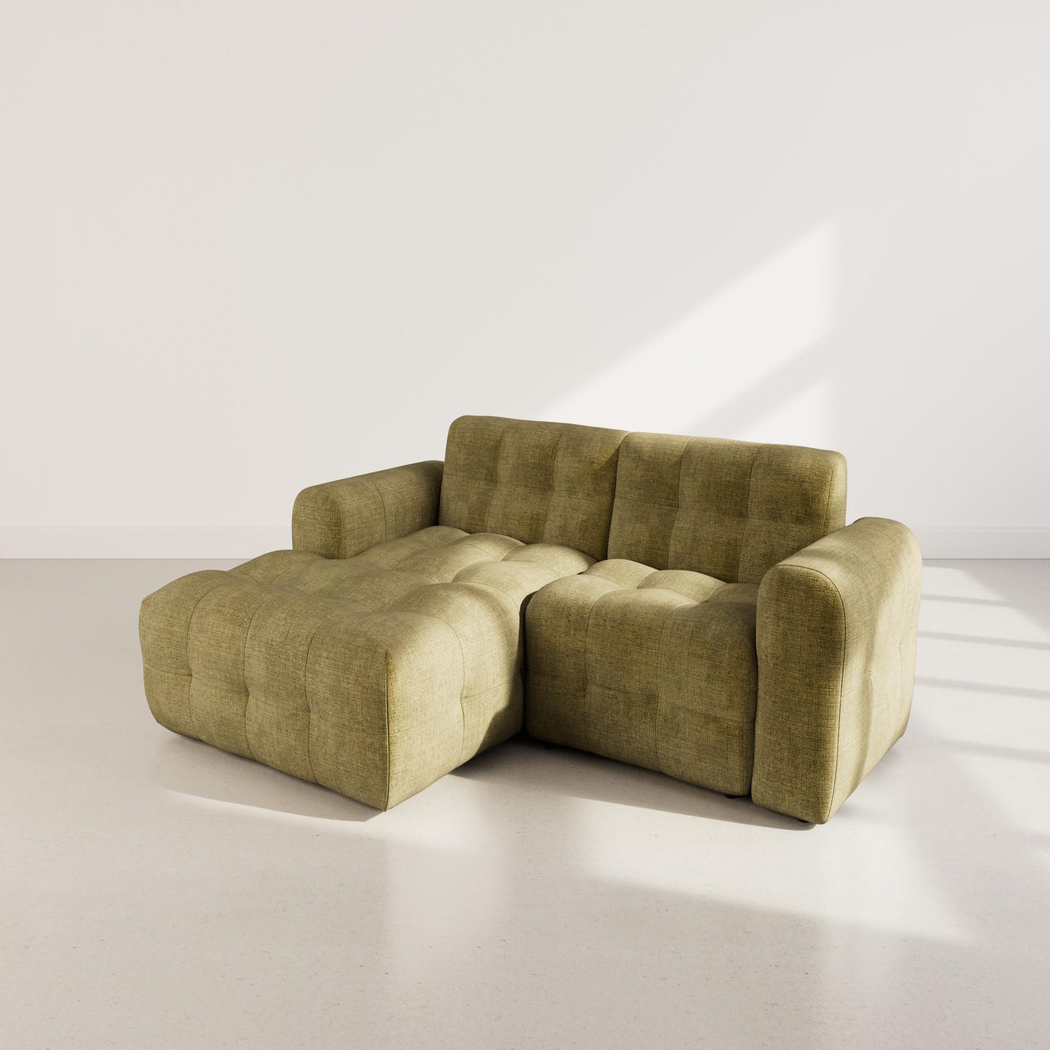 Voir la diapositive 3 : BEST MOBILIER Diane - canapé d'angle gauche 4 places en velours texturé