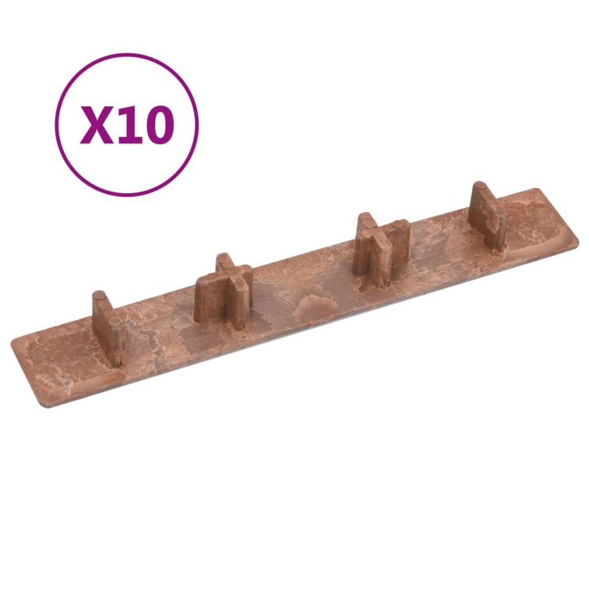 VIDAXL Embouts de terrasse 10 pcs Marron Plastique