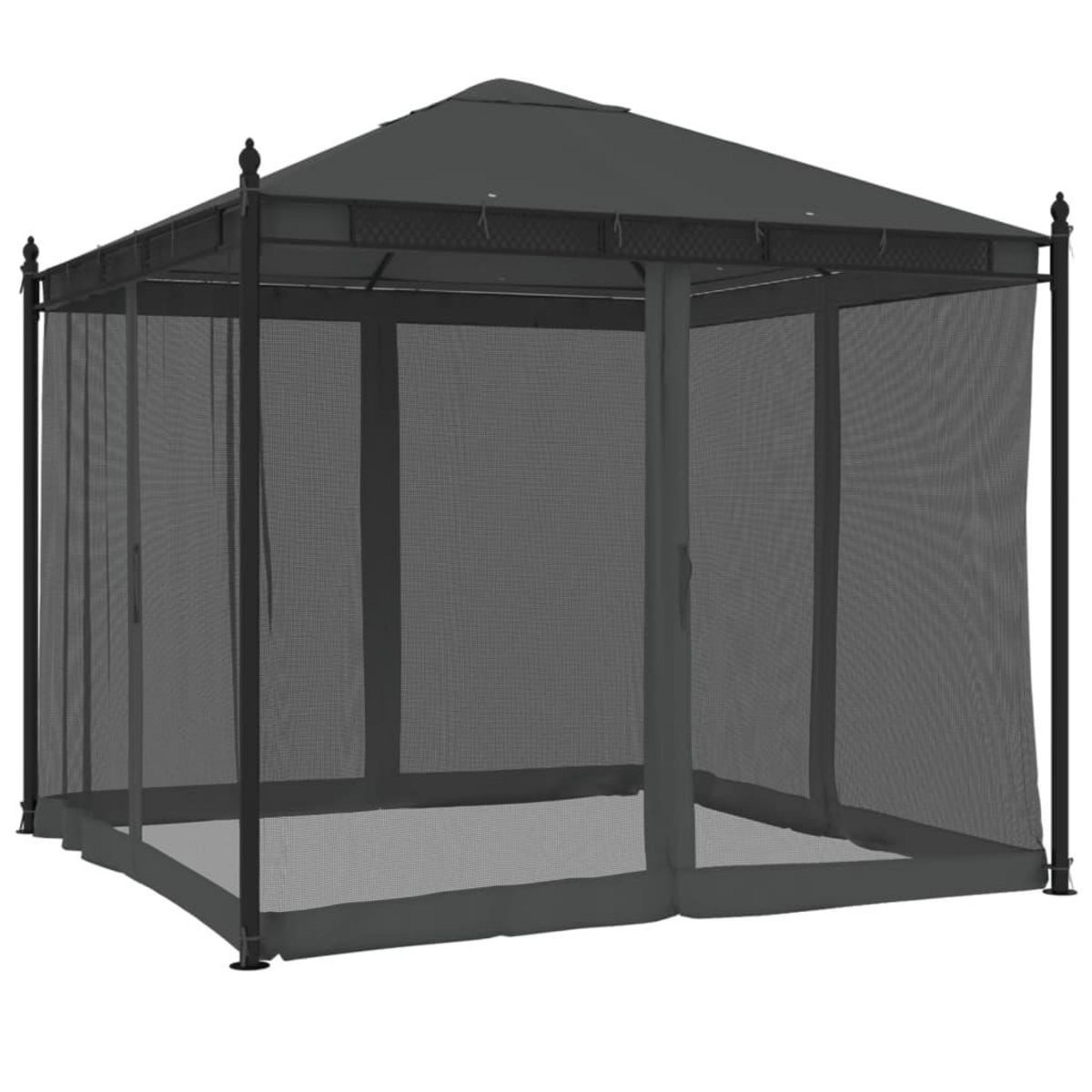 VIDAXL Tonnelle avec parois en filet anthracite 2,93x2,93 m acier