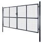 Voir la diapositive 2 : VIDAXL Portail de jardin grillage en acier galvanise 306 x 150 cm Gris