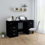 VIDAXL Bureau Noir 140x50x76 cm Bois d'ingenierie
