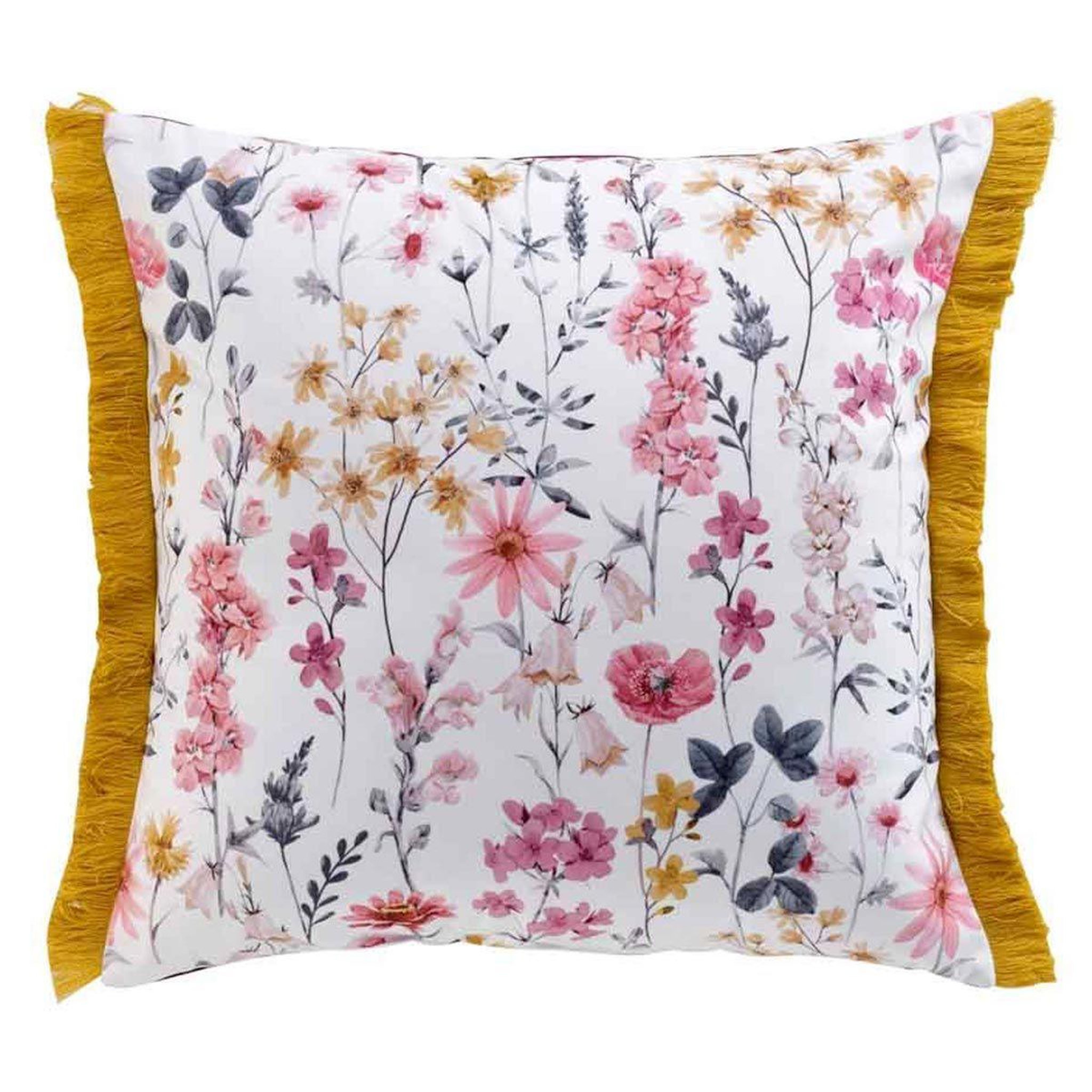 Douceur d'Intérieur Coussin déco en velours  florabella  40x40cm blanc