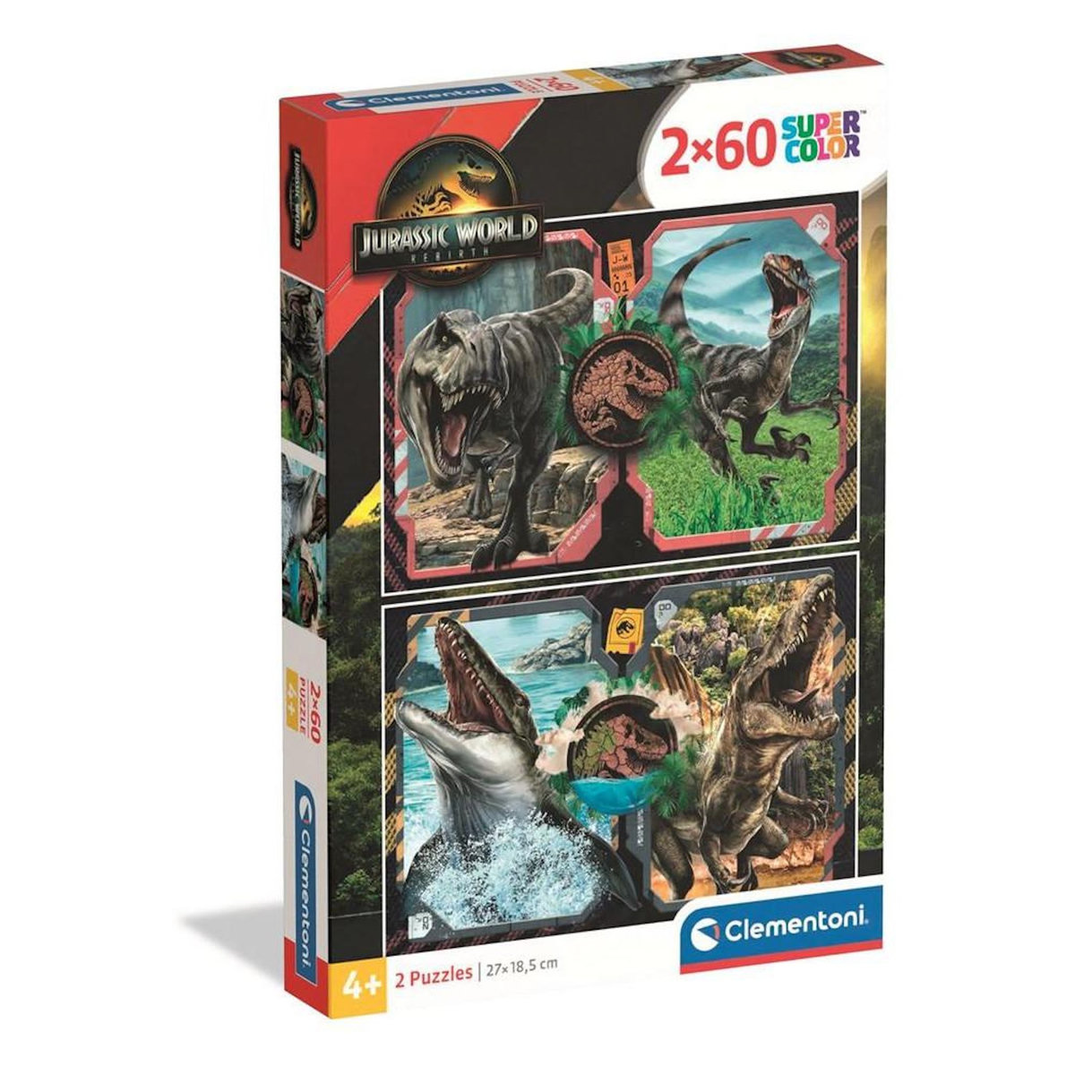CLEMENTONI Puzzle 2 x 60 pièces Jurassic World Renaissance – Clementoni