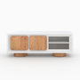 Voir la diapositive 1 : Rendez vous déco Meuble TV en béton blanc cassé et bois d'acacia 150 cm-Eden