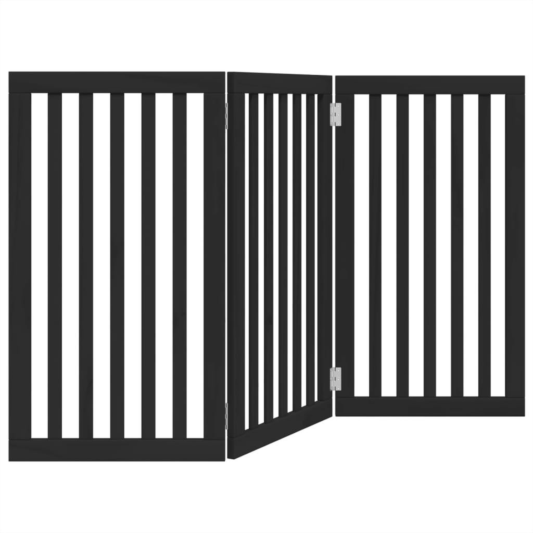 Voir la diapositive 2 : VIDAXL Barriere pour chien pliable 3 panneaux noir bois de peuplier