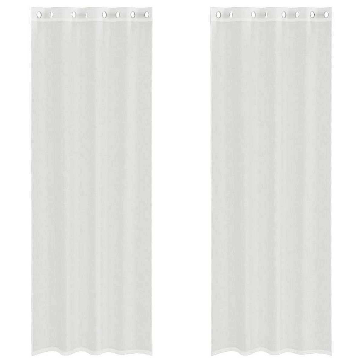 VIDAXL Rideaux en voile avec œillets 2 pcs blanc