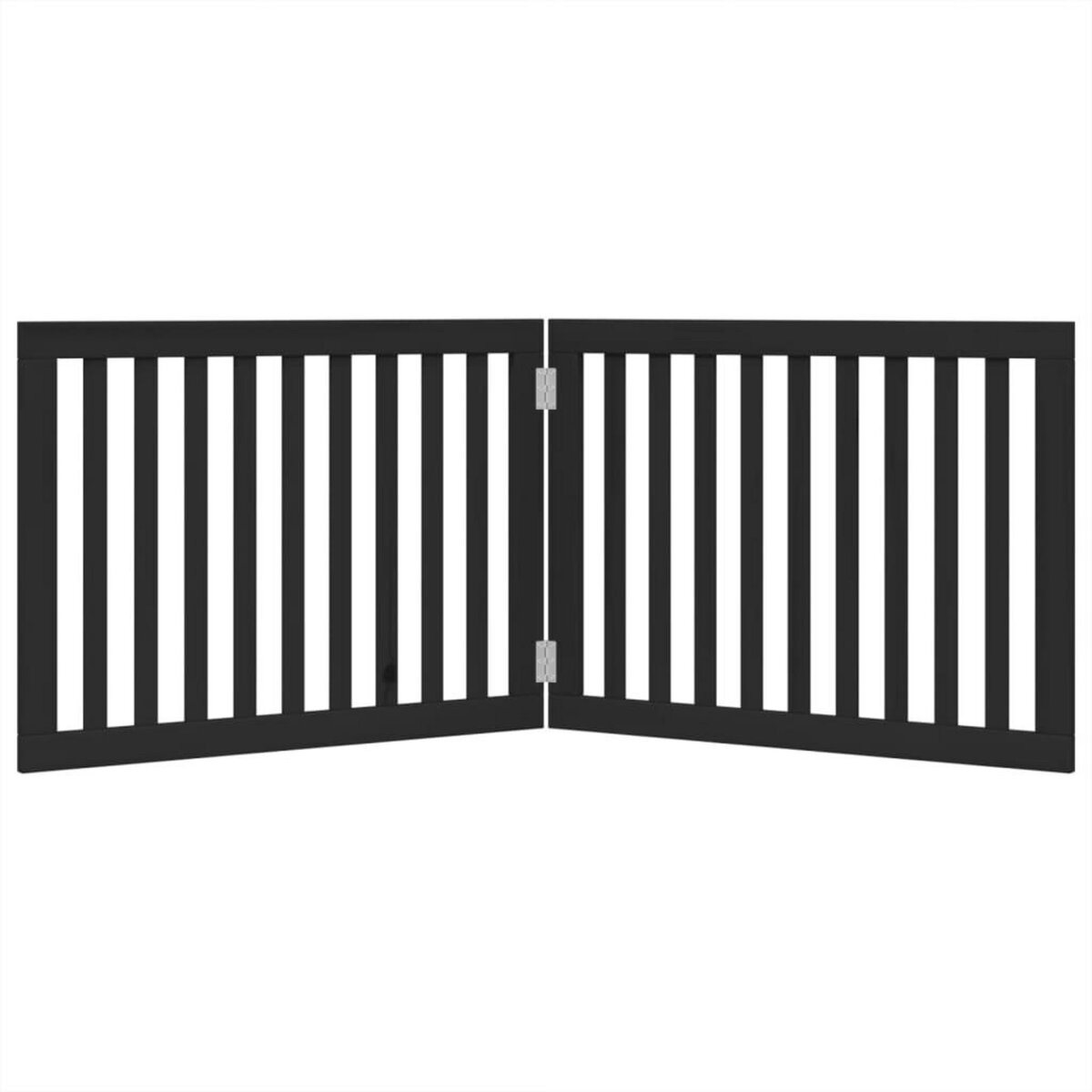VIDAXL Barriere pour chien pliable 2 panneaux noir bois de peuplier