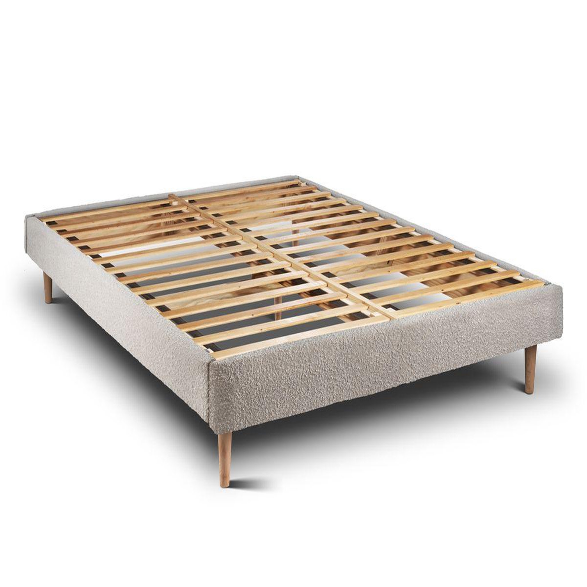 Voir la diapositive 4 : Sommeil de Plomb Lit avec tête de lit capitonnée bouclette et sommier kit - Hauteur totale : 29cm