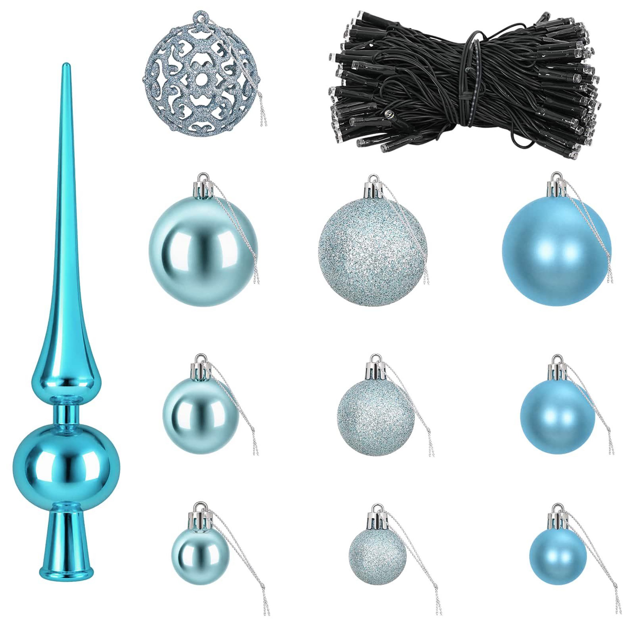 Voir la diapositive 6 : VIDAXL Ensemble de Boules de Noël 61 pc Turquoise Diam. 6 cm Plastique