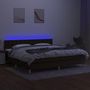 Voir la diapositive 4 : VIDAXL Sommier a lattes de lit matelas et LED Marron fonce 200x200 cm
