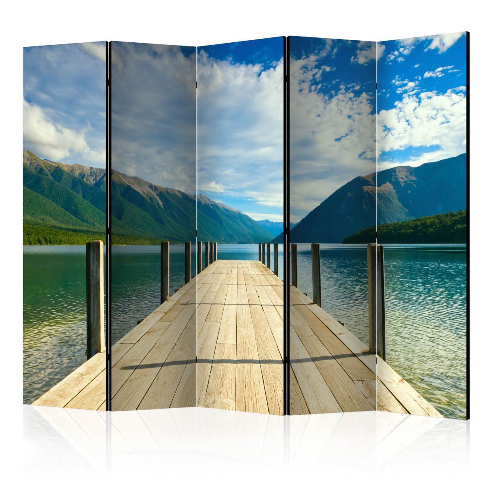 Paris Prix Paravent 5 volets  mountain lake bridge  172x225cm