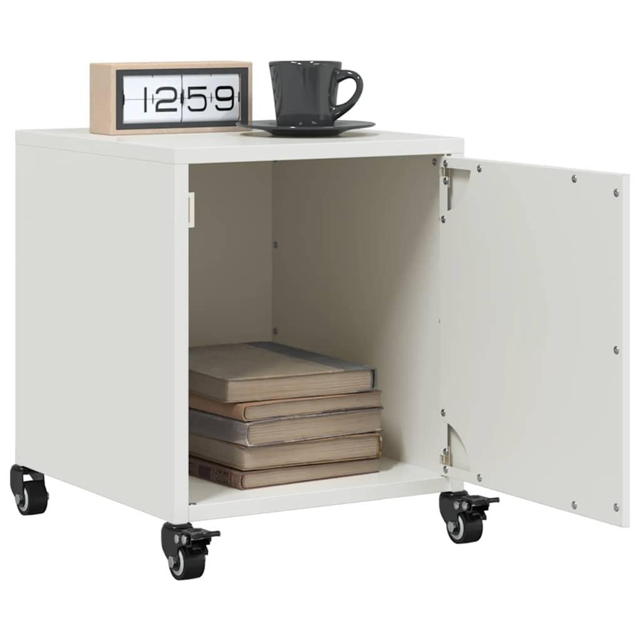 Voir la diapositive 5 : VIDAXL Table de chevet blanc 36x39x43,5 cm acier