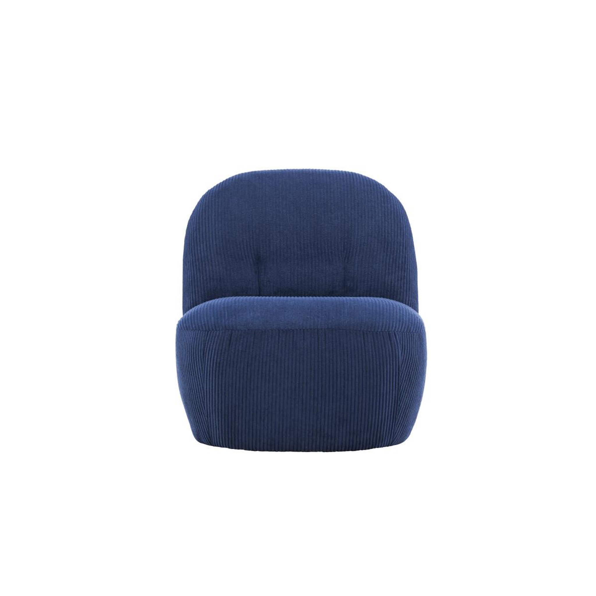 Voir la diapositive 4 : Paris Prix Fauteuil design en tissu côtelé  mahla  82cm bleu marine