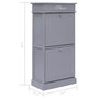 Voir la diapositive 6 : VIDAXL Armoire a chaussures Gris 50 x 28 x 98 cm Bois de Paulownia