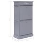Voir la diapositive 6 : VIDAXL Armoire a chaussures Gris 50 x 28 x 98 cm Bois de Paulownia