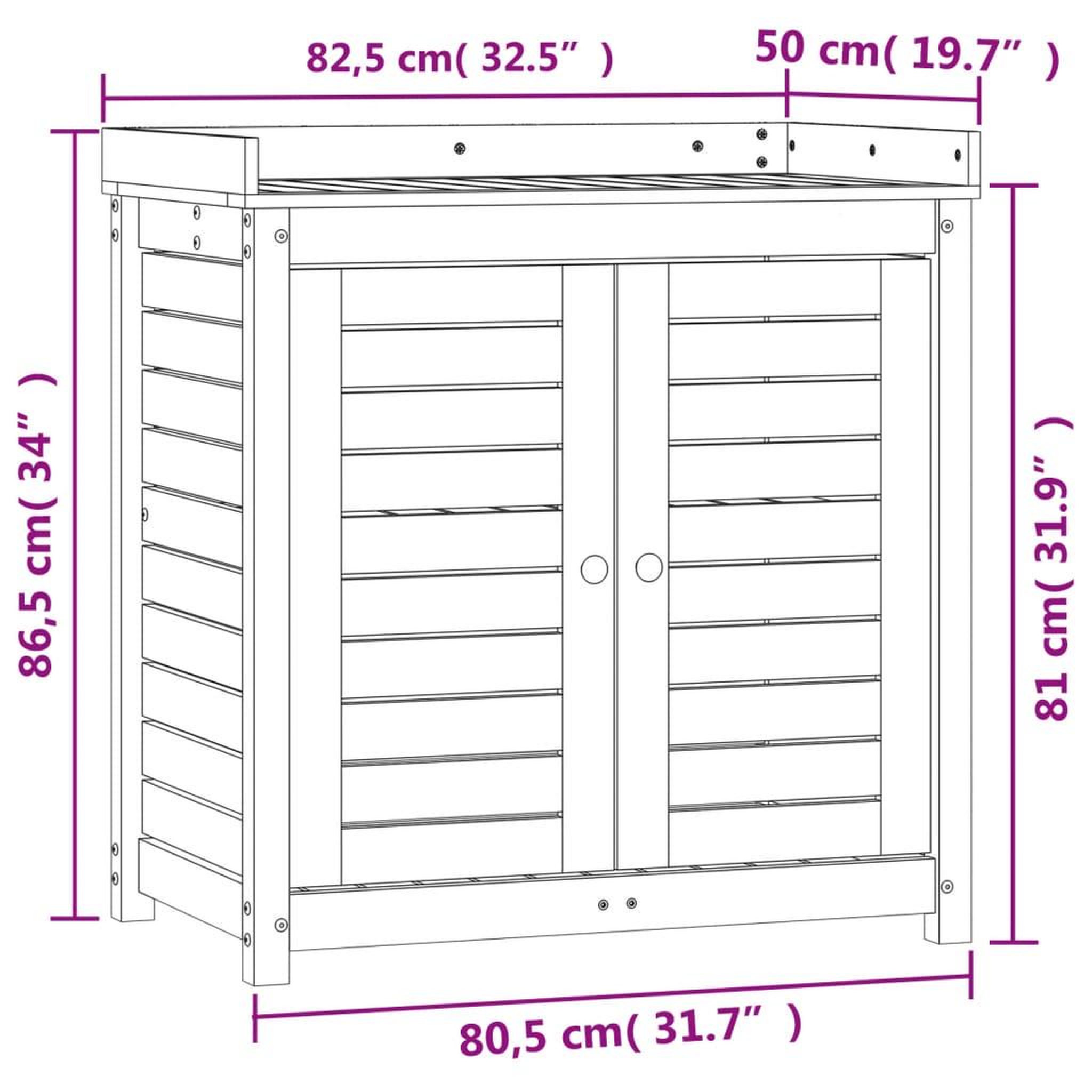 Voir la diapositive 6 : VIDAXL Table de rempotage avec etageres marron bois massif de pin