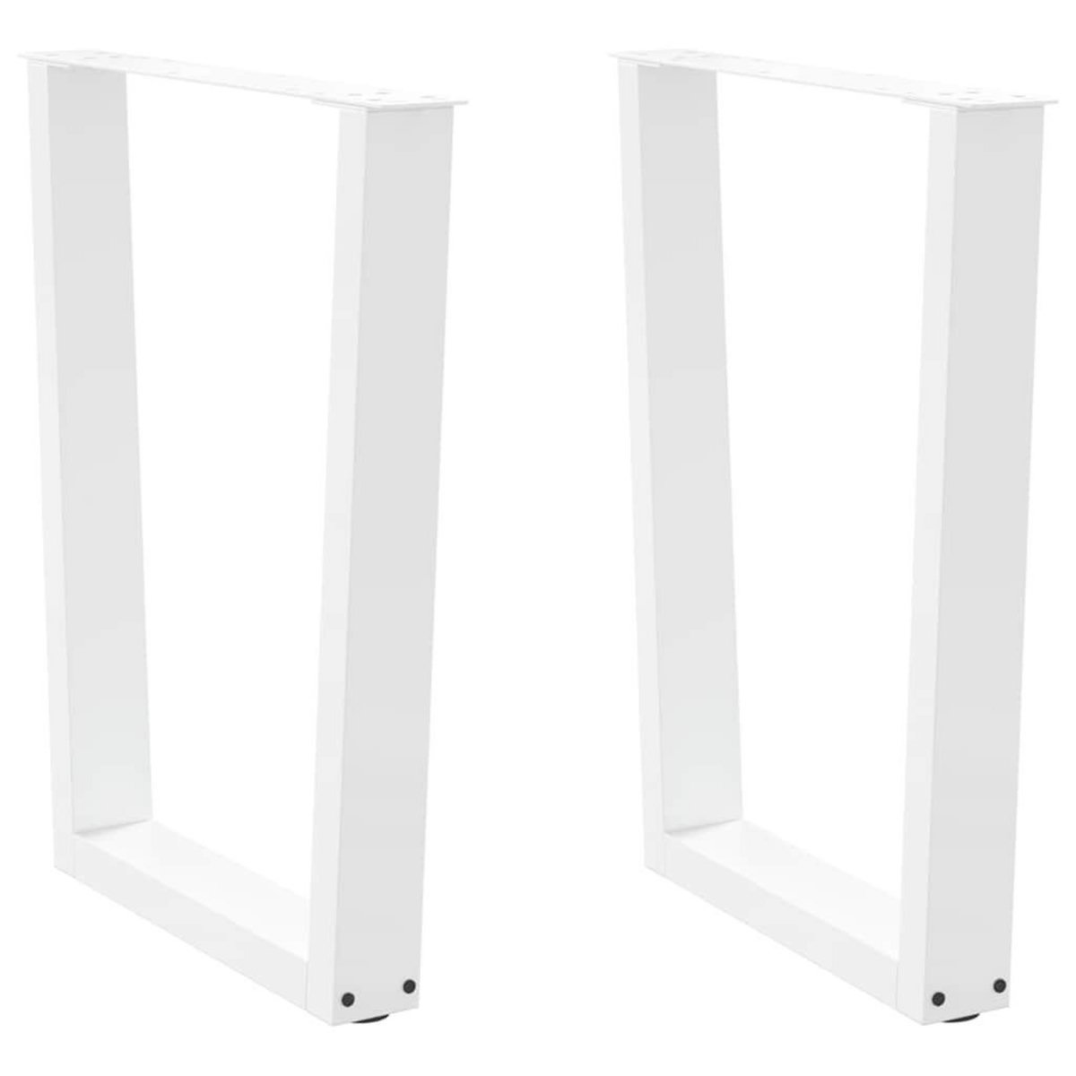 VIDAXL Pieds de table a manger forme V 2pcs blanc 60x(72-73,3)cm acier