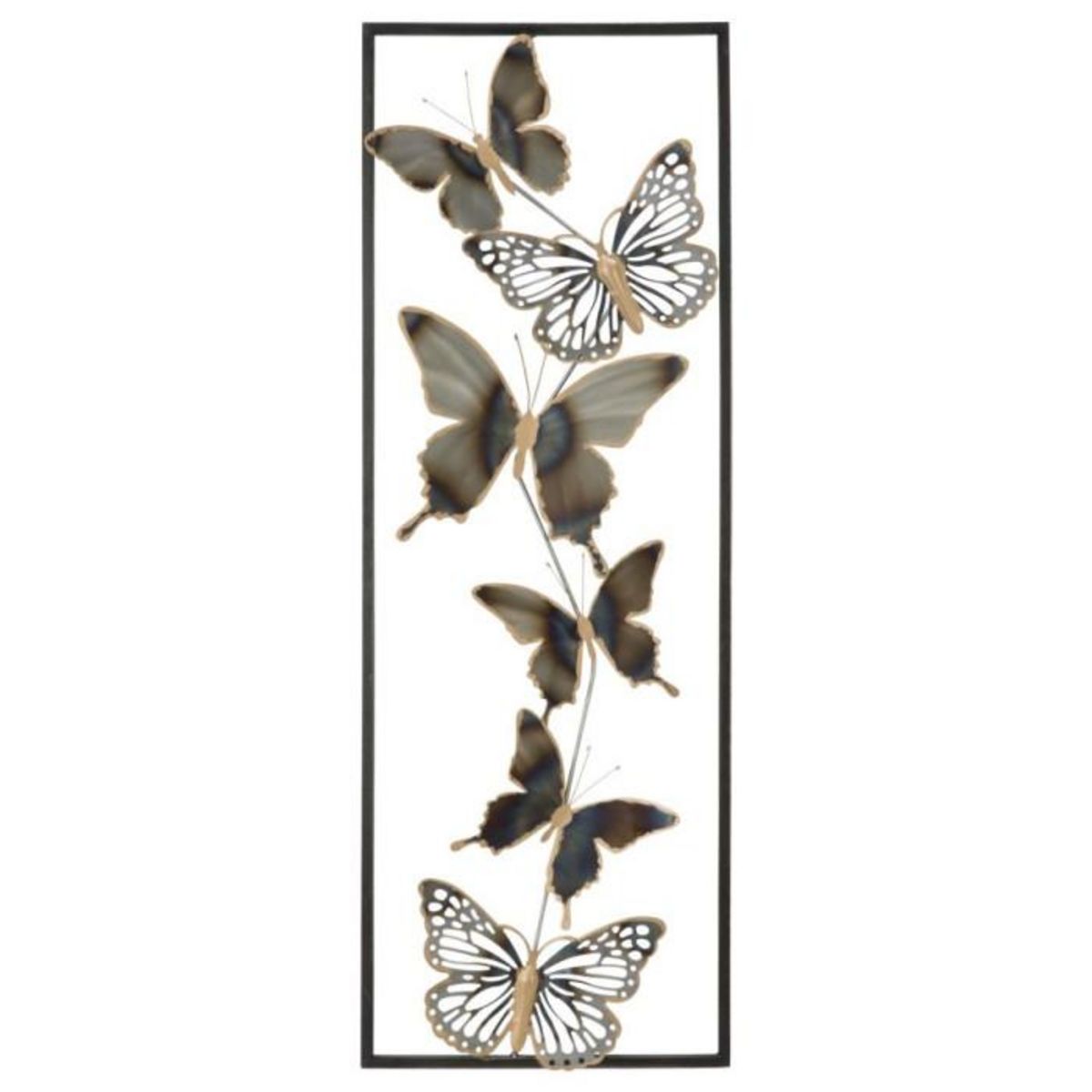 Paris Prix Déco Murale Encadrée en Métal  Papillons  90cm Argent