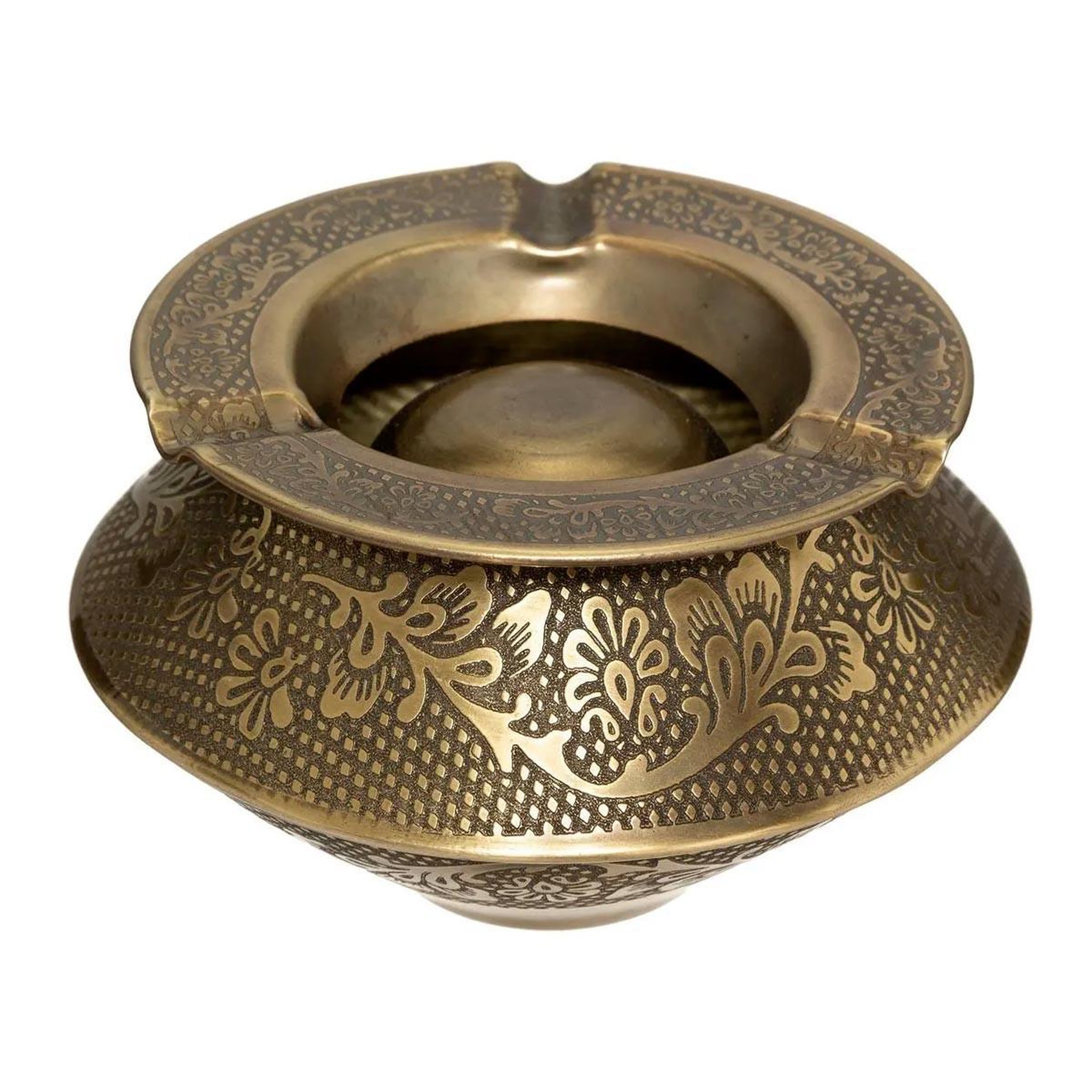 ATMOSPHERA Cendrier rond en métal  oasis  12cm or