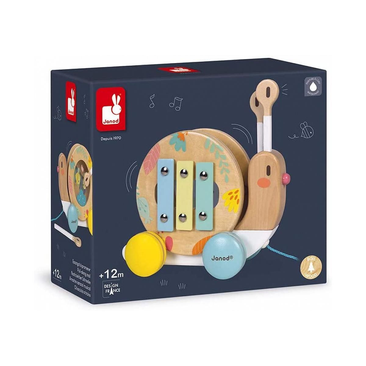 Juratoys-Janod Escargot a promener en bois - collection Pure