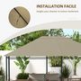 Voir la diapositive 5 : OUTSUNNY Toile de remplacement tonnelle 3 x 4 m tissu haute densité kaki