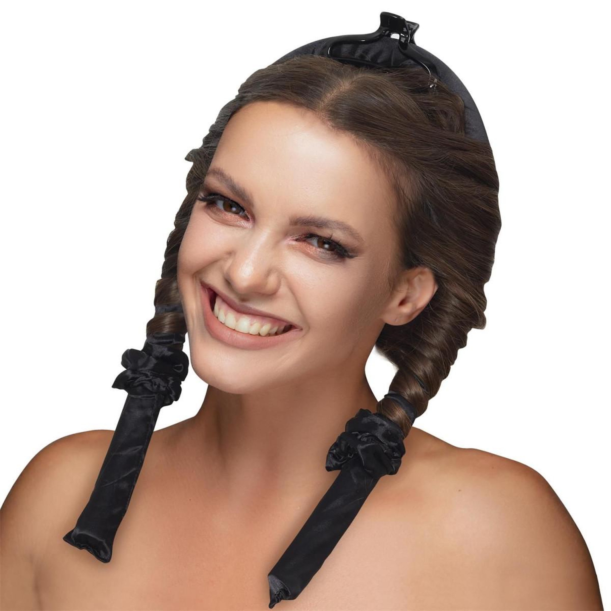 Voir la diapositive 2 : Cosmetic Club Bigoudi satin sans chaleur  xxl  95cm noir