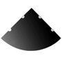 VIDAXL Etageres d'angle 2 pcs et supports chromes Verre Noir 45x45 cm