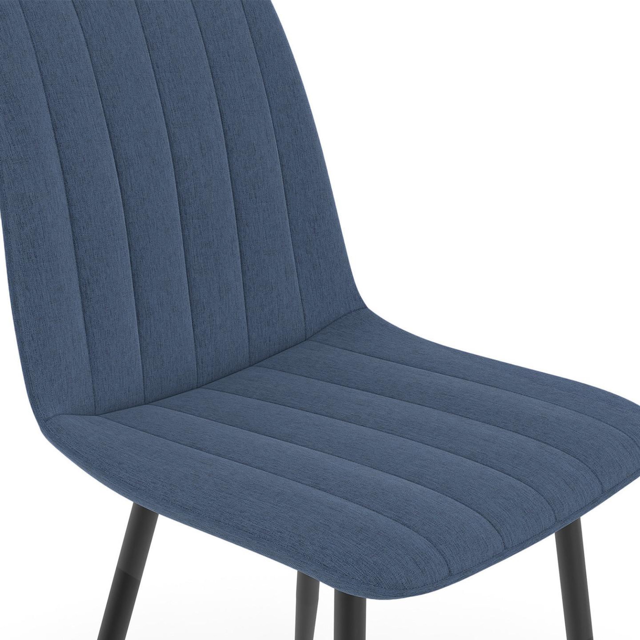 Voir la diapositive 6 : ID MARKET Lot de 6 chaises mira en tissu bleu pour salle à manger