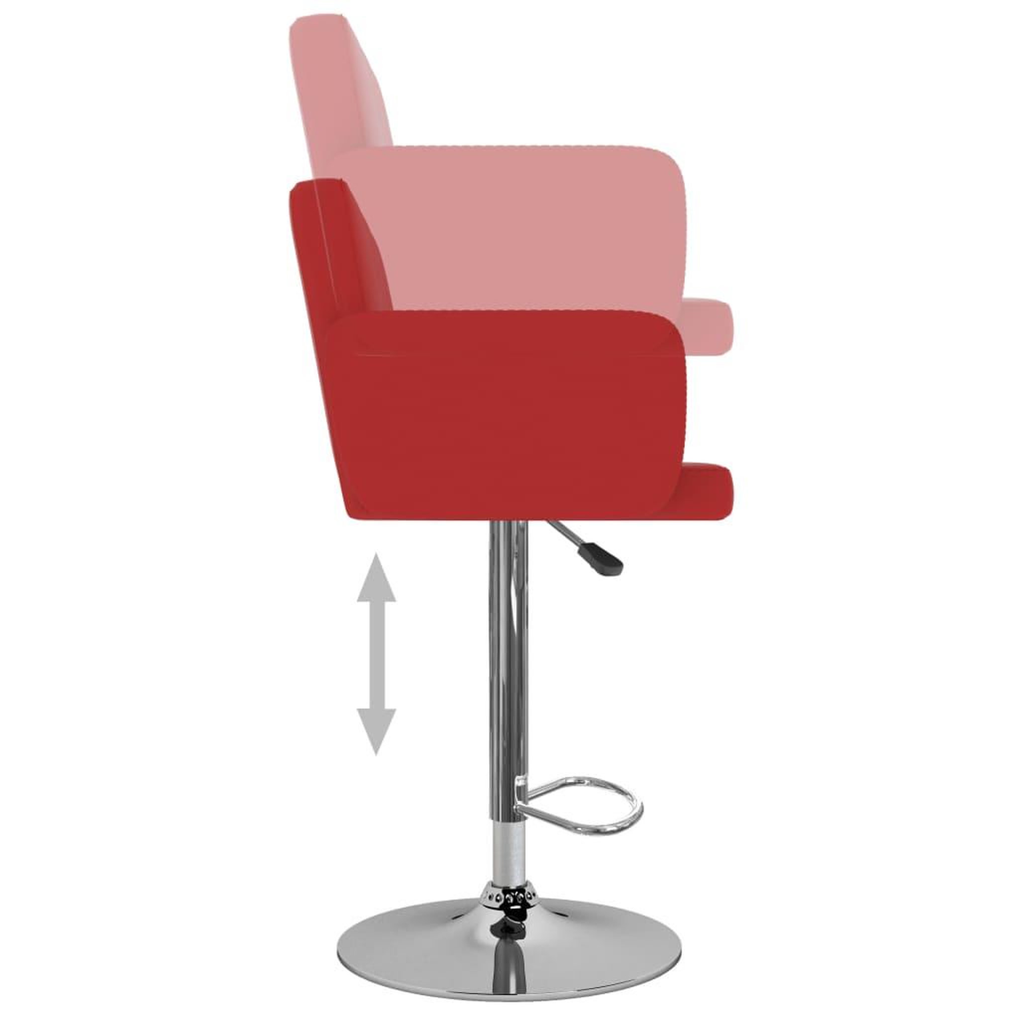Voir la diapositive 5 : VIDAXL Tabourets de bar lot de 2 rouge similicuir