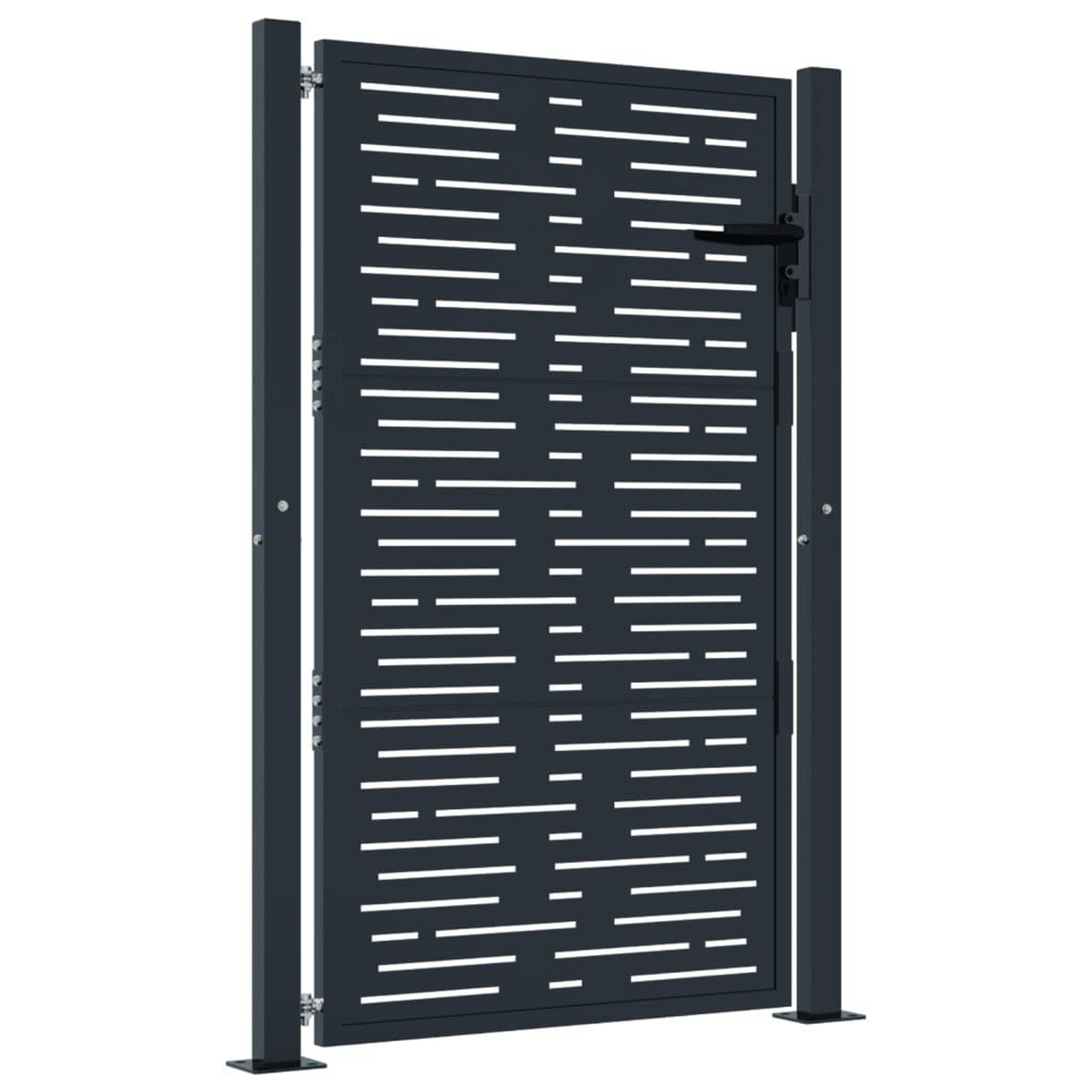 Voir la diapositive 2 : VIDAXL Portail de jardin anthracite 105x130 cm conception de carre