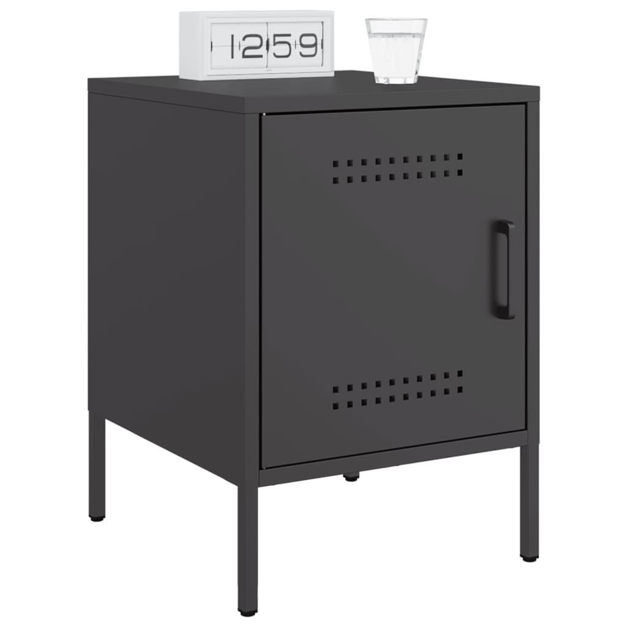 Voir la diapositive 4 : VIDAXL Table de chevet noir 36x39x50,5 cm acier