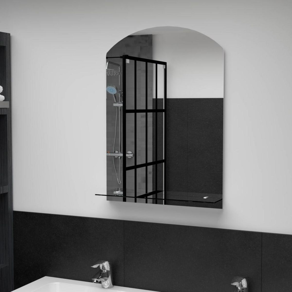 VIDAXL Miroir mural avec etagere 50x70 cm Verre trempe