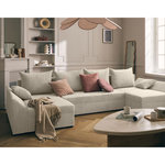 BEST MOBILIER Mike - canapé panoramique en u - 7 places - convertible avec coffre - en velours côtelé. Coloris disponibles : Bleu, Beige, Vert, Jaune, Gris, Rose