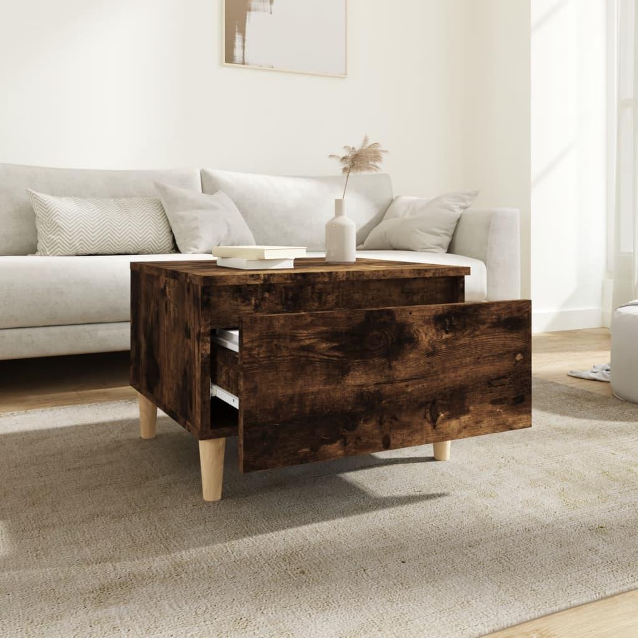 Voir la diapositive 4 : VIDAXL Tables d'appoint 2 pcs Chene fume 50x46x35 cm Bois ingenierie