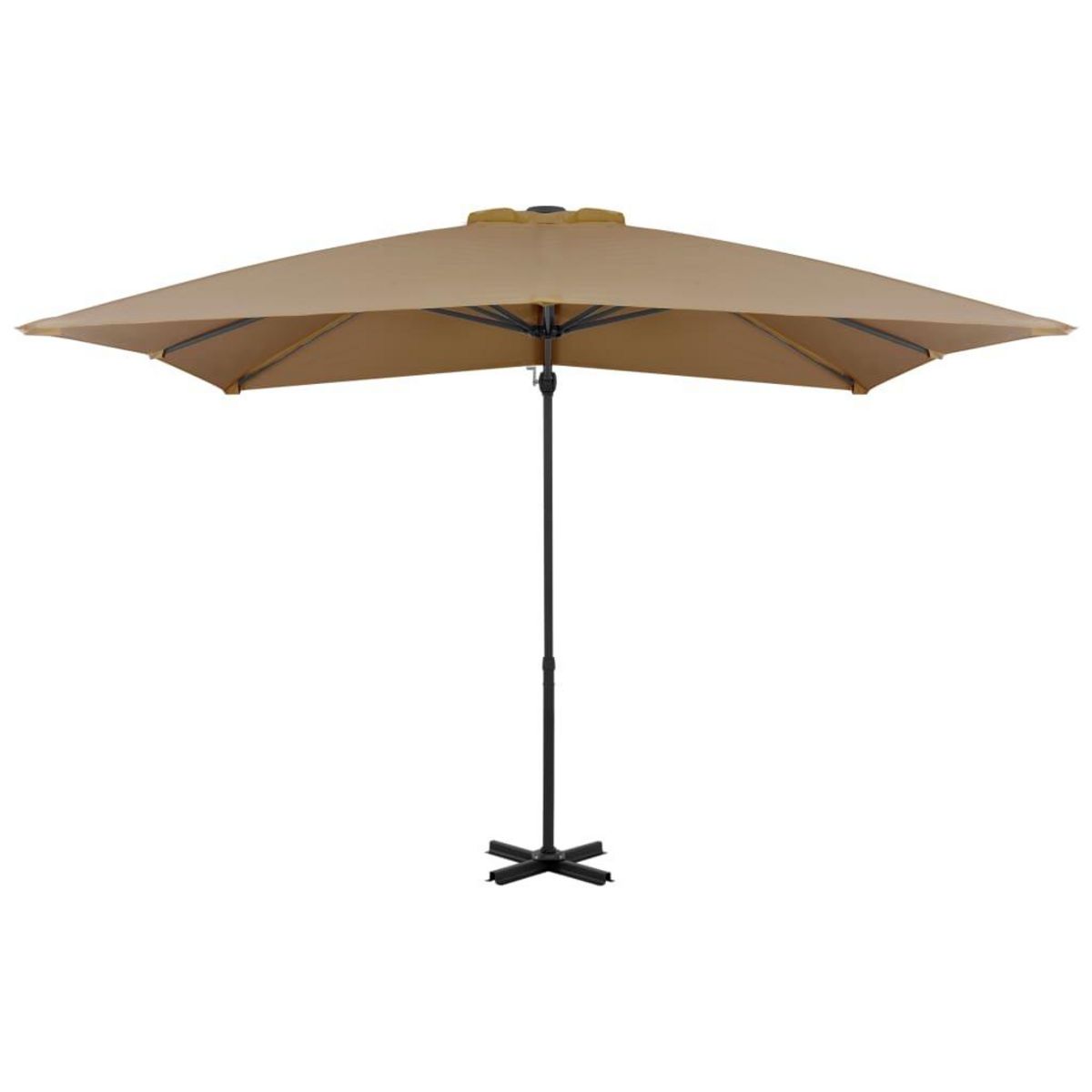 VIDAXL Parasol de jardin en porte-a-faux et poteau en aluminium taupe