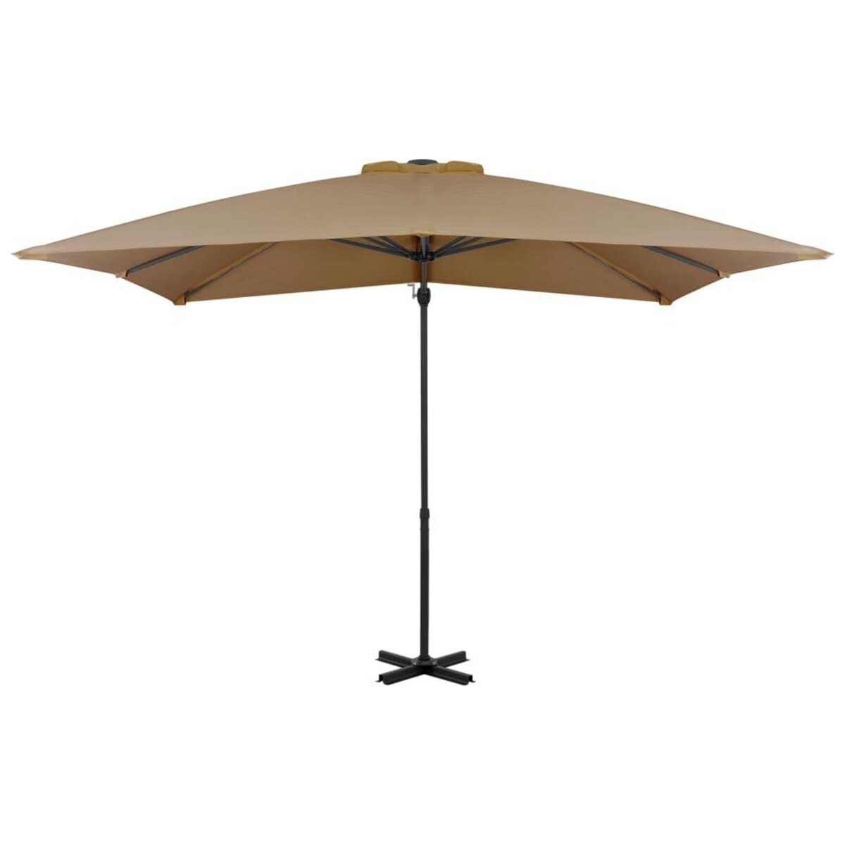 VIDAXL Parasol de jardin en porte-a-faux et poteau en aluminium taupe